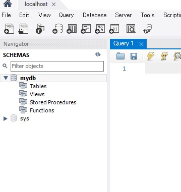 MySQL Workbenchの操作方法